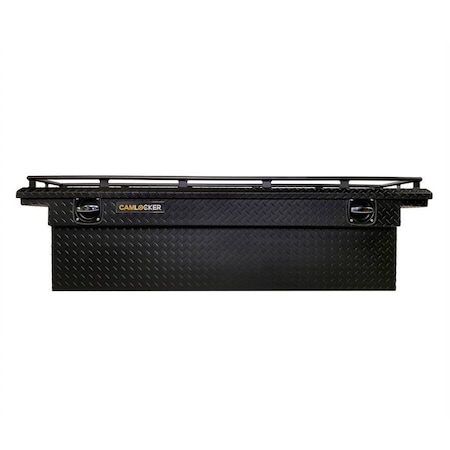 Camlocker 71in Low Profile Crossover Truck Tool Box with Rail, Matte Black Aluminum KS71LPRLMB